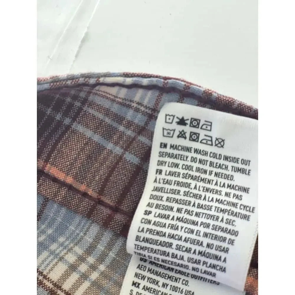 American Eagle Womens Skirt Sz 12 Plaid Schoolgirl Y2K Pleated Brown Mini NWT